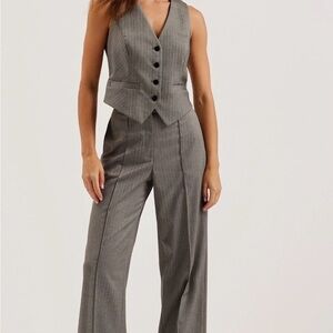 Ted Baker Charcoal Sleeveless Jumpsuit